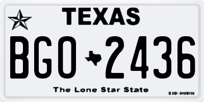 TX license plate BGO2436