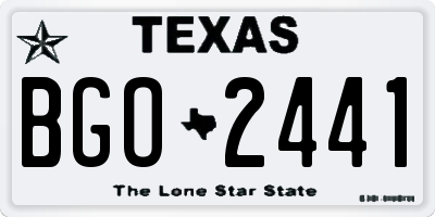 TX license plate BGO2441