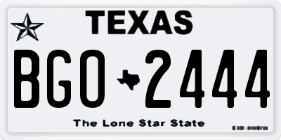 TX license plate BGO2444