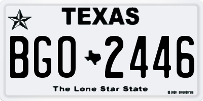 TX license plate BGO2446