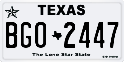 TX license plate BGO2447