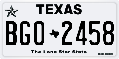 TX license plate BGO2458