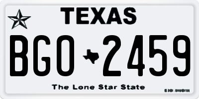 TX license plate BGO2459