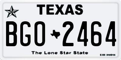 TX license plate BGO2464