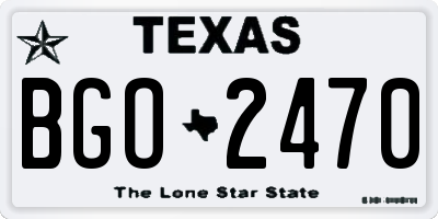 TX license plate BGO2470