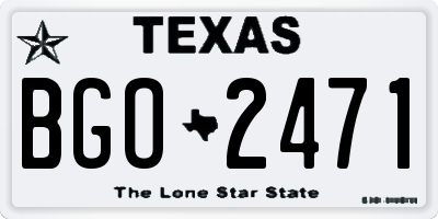TX license plate BGO2471