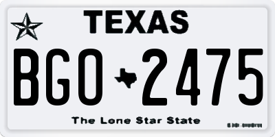 TX license plate BGO2475