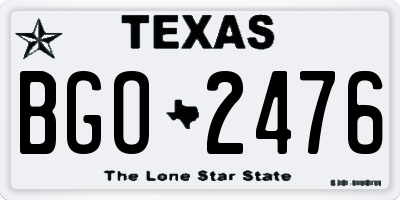 TX license plate BGO2476