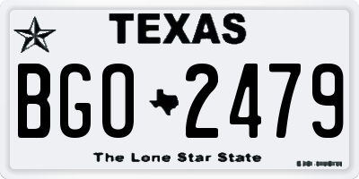 TX license plate BGO2479