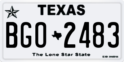 TX license plate BGO2483