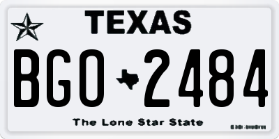 TX license plate BGO2484