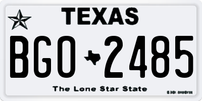 TX license plate BGO2485