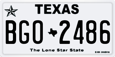 TX license plate BGO2486
