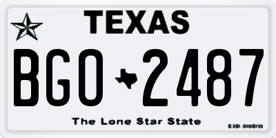 TX license plate BGO2487