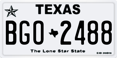 TX license plate BGO2488