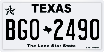 TX license plate BGO2490