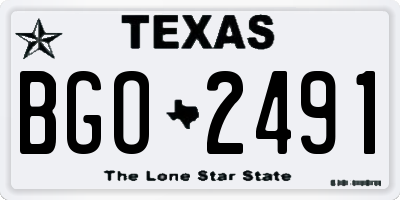 TX license plate BGO2491