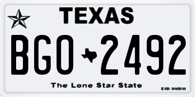 TX license plate BGO2492