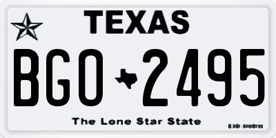 TX license plate BGO2495