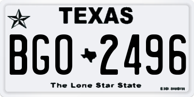 TX license plate BGO2496