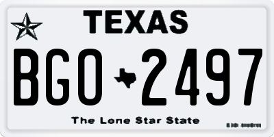 TX license plate BGO2497