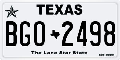 TX license plate BGO2498