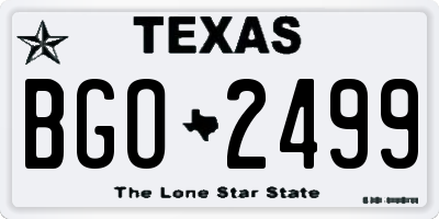 TX license plate BGO2499