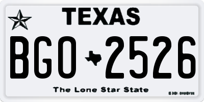 TX license plate BGO2526