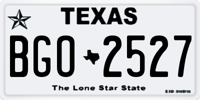 TX license plate BGO2527