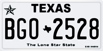 TX license plate BGO2528