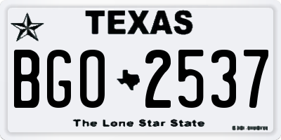 TX license plate BGO2537