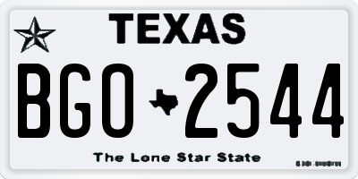 TX license plate BGO2544