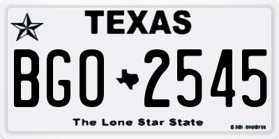 TX license plate BGO2545