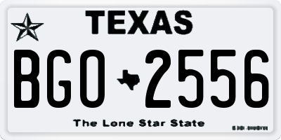 TX license plate BGO2556