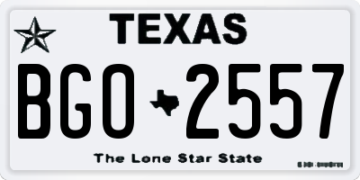TX license plate BGO2557