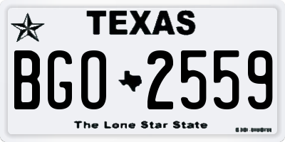 TX license plate BGO2559