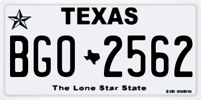 TX license plate BGO2562