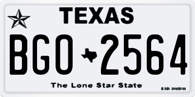 TX license plate BGO2564