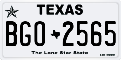 TX license plate BGO2565