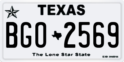 TX license plate BGO2569
