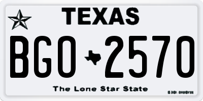 TX license plate BGO2570