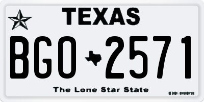 TX license plate BGO2571