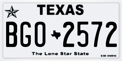TX license plate BGO2572