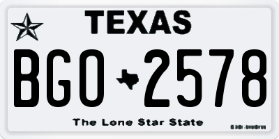 TX license plate BGO2578