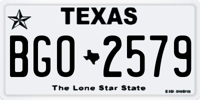 TX license plate BGO2579