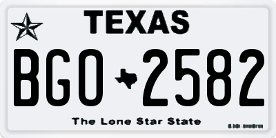 TX license plate BGO2582