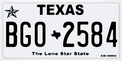TX license plate BGO2584