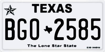 TX license plate BGO2585