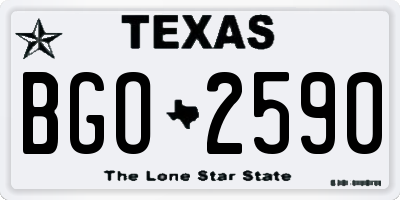 TX license plate BGO2590