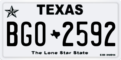 TX license plate BGO2592